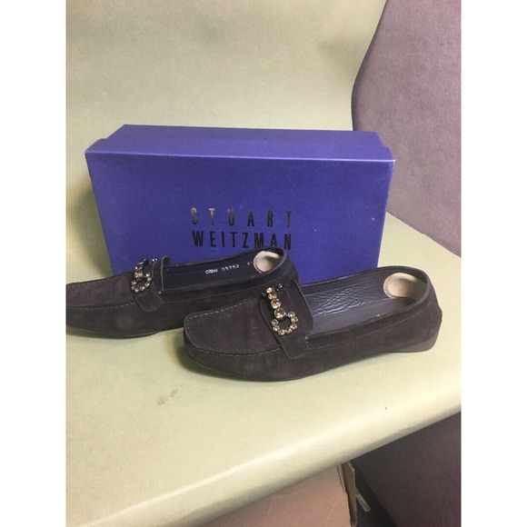 STUART WEITZMAN Women's Cola brown Suede Loafer Shoes Sz 6.5B moccasin - Picture 3 of 5